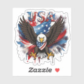 American Bold Eagle Patriotioc USA Sticker (Vel)