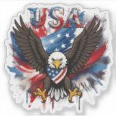 American Bold Eagle Patriotioc USA Sticker (Voorkant)