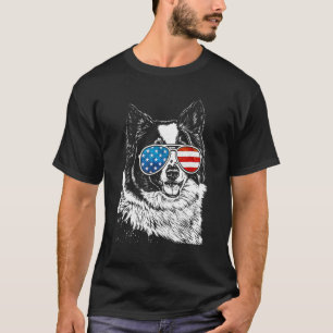 American Border Collie 4 juli Patriottische Hond B T-shirt