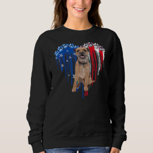 American Border Terriër Hond Hart 4th of July USA Trui