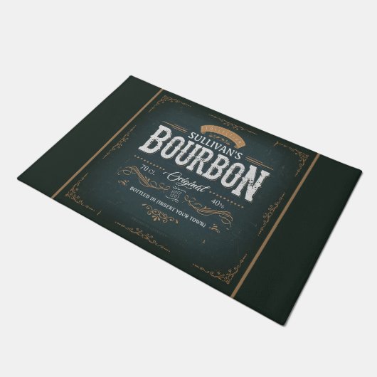 -American Bourbon Personalized Whiskey Bar Deurmat (Schuin)