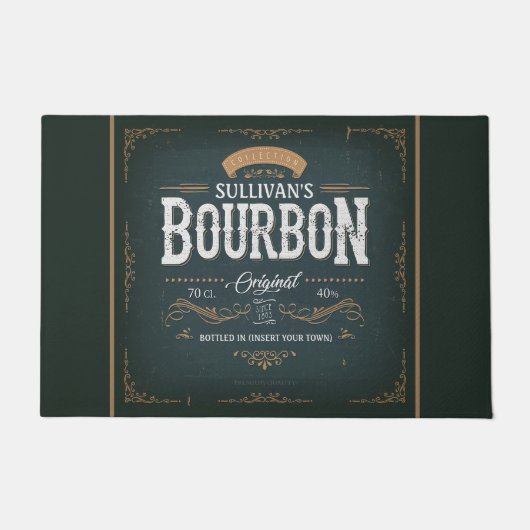 -American Bourbon Personalized Whiskey Bar Deurmat (Voorkant)