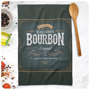 -American Bourbon Personalized Whiskey Bar Theedoek