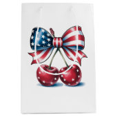 American Bow With Cherries  Medium Cadeauzakje (Voorkant)