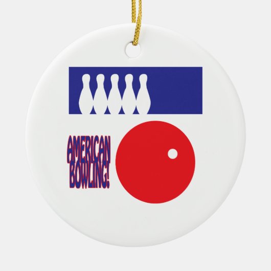 American Bowling Keramisch Ornament (Voorkant)