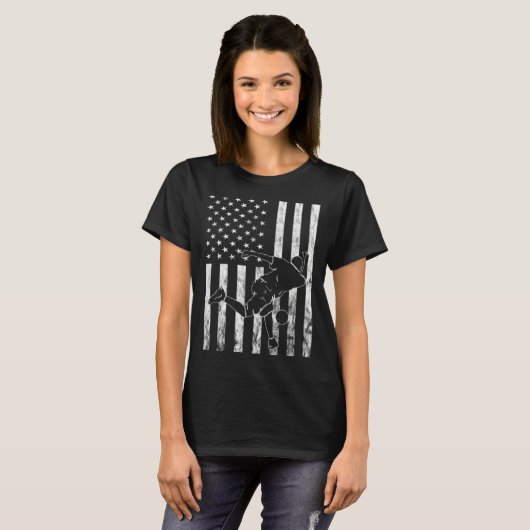 American Bowling Strike Bowler Bowling Pin Bowling T-shirt (Voorkant volledig)
