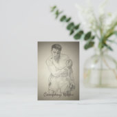 American Boxer Art Sketch Visitekaartje (Staand voorkant)