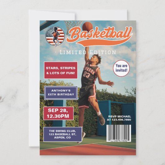 American Boy Basketball Magazine Omslag Verjaardag Kaart (Voorkant)