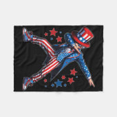 American Boy Dabbing Patriottisch 4 juli Kinder Fleece Deken (Voorkant (Horizontaal))