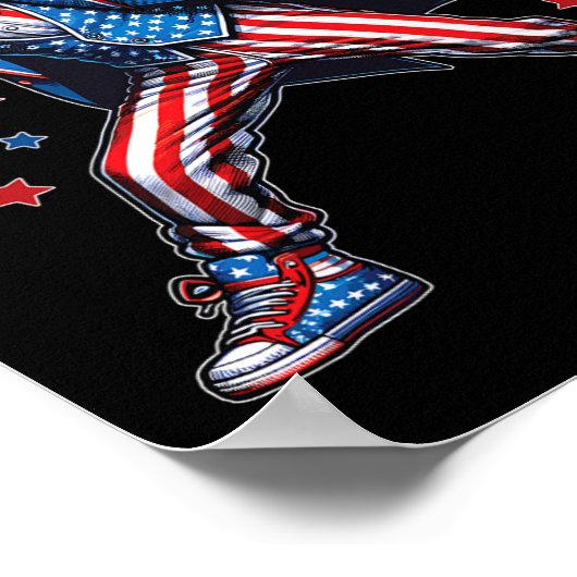 American Boy Dabbing Patriottisch 4 juli Kinder Poster (Hoek)