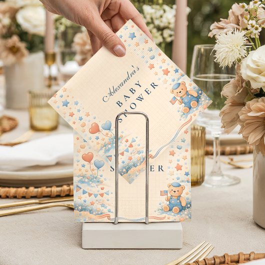 American Boy Red White Blue Baby Shower Servet