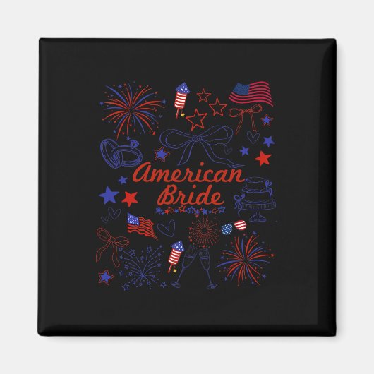 American Bride Patriotic Wedding Celebration  Magneet (Voorkant)