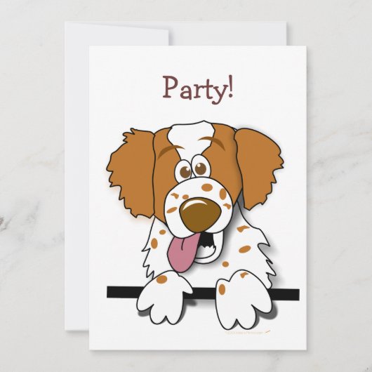 American Brittany Spaniel Cute Cartoon Dog Kaart (Voorkant)