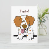 American Brittany Spaniel Cute Cartoon Dog Kaart (Staand voorkant)