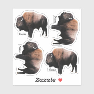 American Brown Buffalo met namen Sticker