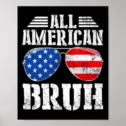 American Bruh Happy 4th of July Jongens Patriottis Poster (Voorkant)