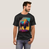 American Buffalo Animal Pop Bison Grilling   1 T-shirt (Voorkant volledig)