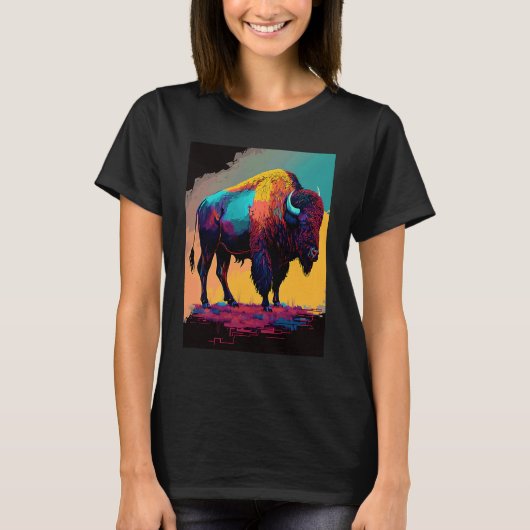 American Buffalo Animal Pop Bison Grilling   1 T-shirt (Voorkant)
