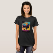 American Buffalo Animal Pop Bison Grilling  1 T-shirt (Voorkant volledig)