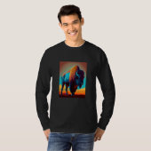 American Buffalo Animal Pop Bison Grilling  3 T-shirt (Voorkant volledig)