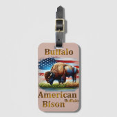 American Buffalo Bison Bagagelabel (Voorkant (verticaal))