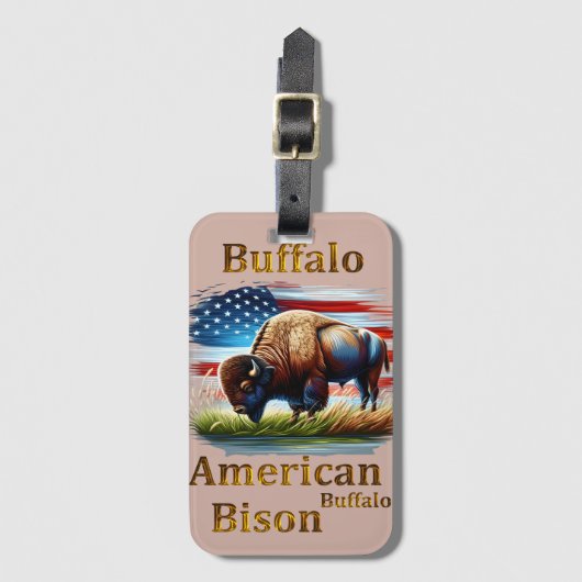 American Buffalo Bison Bagagelabel