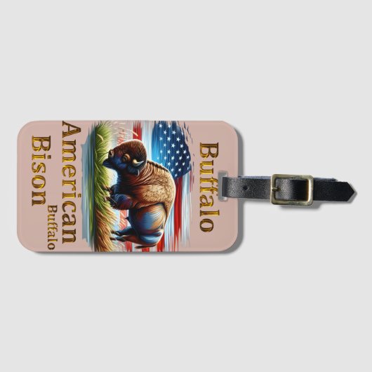 American Buffalo Bison Bagagelabel (Voorkant (horizontaal))