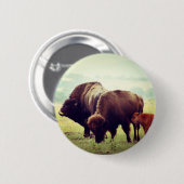 American Buffalo (Bison) Family Ronde Button 5,7 Cm (Voorkant /achterkant)