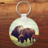 American Buffalo (Bison) Family Sleutelhanger (Voorkant)
