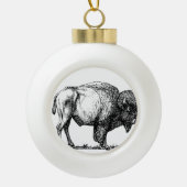 American Buffalo Bison Keramische Bal Ornament (Voorkant)