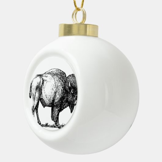 American Buffalo Bison Keramische Bal Ornament (Rechts)