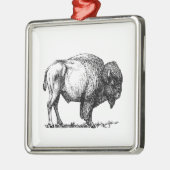 American Buffalo Bison Metalen Ornament (Links)