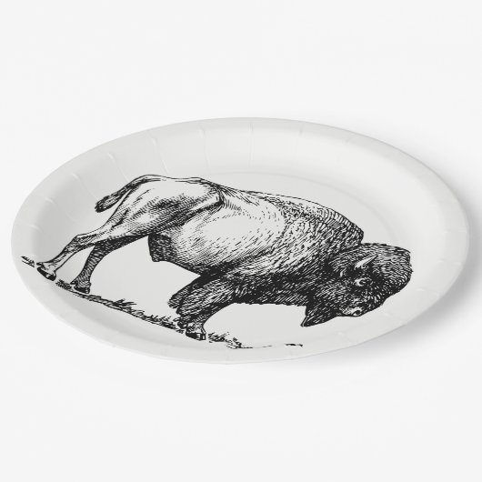 American Buffalo Bison Papieren Bordje (Gekanteld)