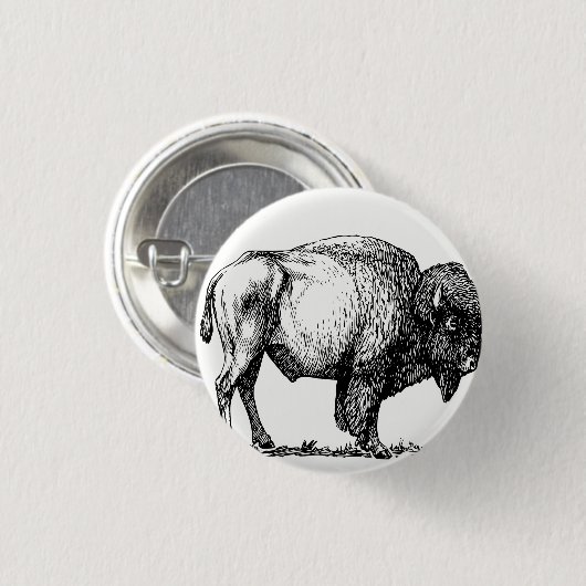 American Buffalo Bison Ronde Button 3,2 Cm (Voorkant /achterkant)