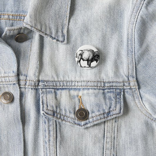 American Buffalo Bison Ronde Button 3,2 Cm (In situ)