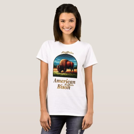 American Buffalo Bison T-shirt (Voorkant volledig)
