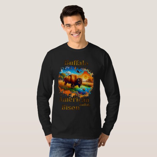 American Buffalo Bison T-shirt (Voorkant volledig)