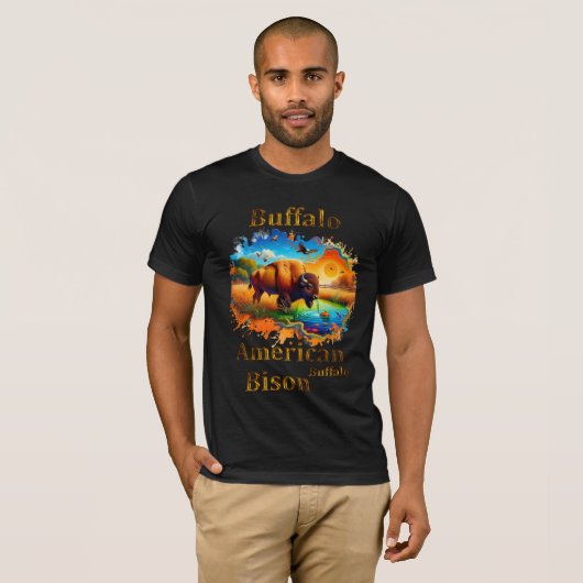 American Buffalo Bison T-shirt (Voorkant volledig)