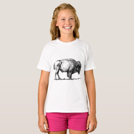 American Buffalo Bison T-shirt (Voorkant volledig)