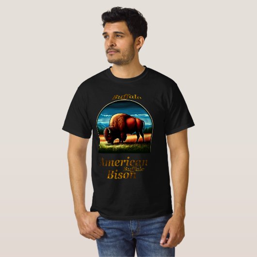 American Buffalo Bison T-shirt (Voorkant volledig)