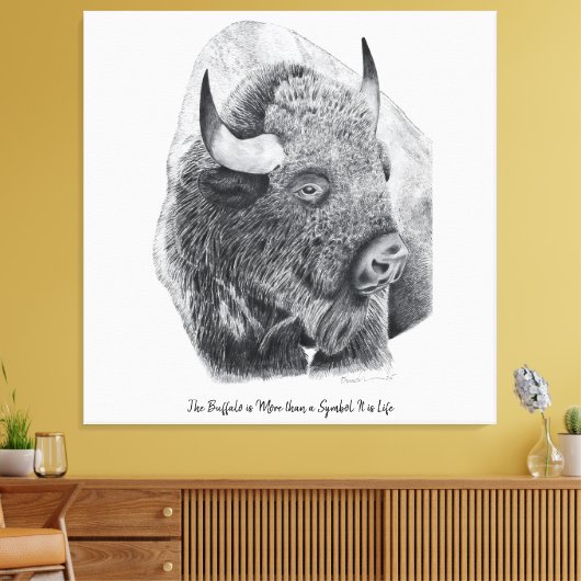 American Buffalo Canvas Afdruk (Insitu (Woonkamer))