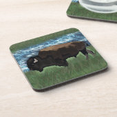 American Buffalo of Bison Illustratie Bier Onderzetter (Linkerzijde)