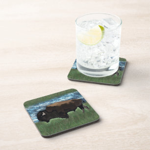 American Buffalo of Bison Illustratie Bier Onderzetter