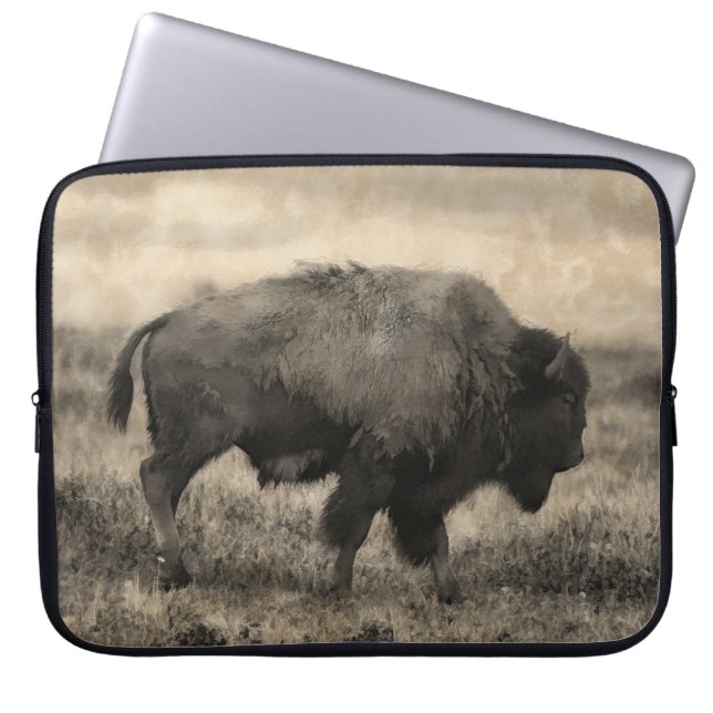 American Buffalo - Plains Bison Laptop Sleeve (Voorkant)