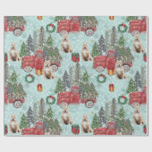 American buldog Red Kerstmis Truck Festive Cadeaupapier (Vlak)