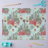 American buldog Red Kerstmis Truck Festive Tissuepapier (Craft)