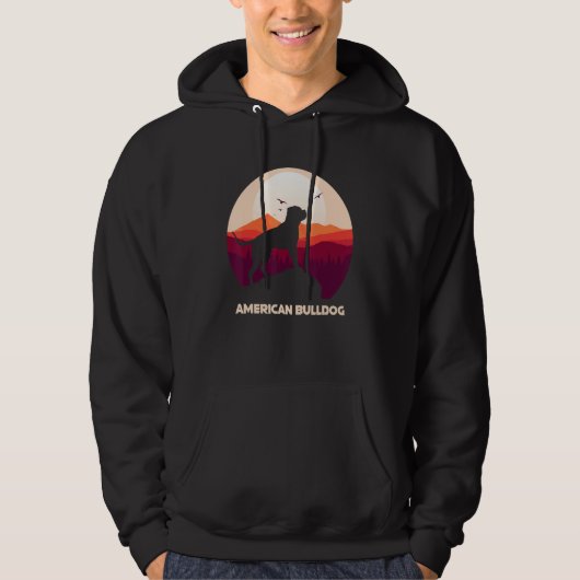 American Bulldog and Moon Halloween Hoodie (Voorkant)