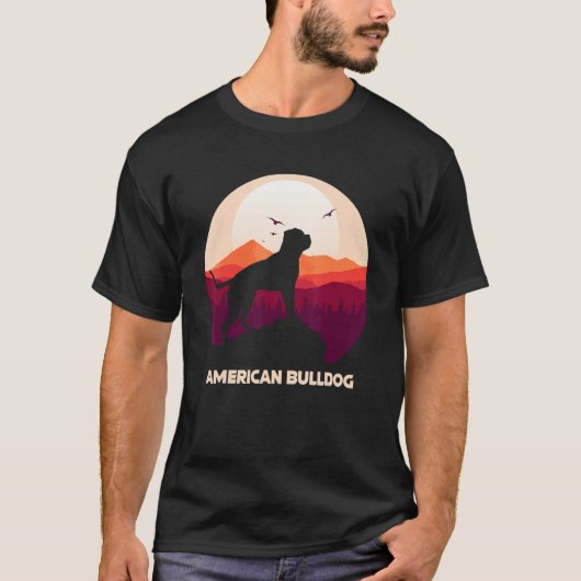 American Bulldog and Moon Halloween T-shirt (Voorkant)