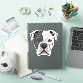 American Bulldog Cute Funny Cartoon Dog Custom Cut Sticker (iPad Cover)