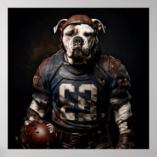 American Bulldog  Football Speler Poster (Voorkant)